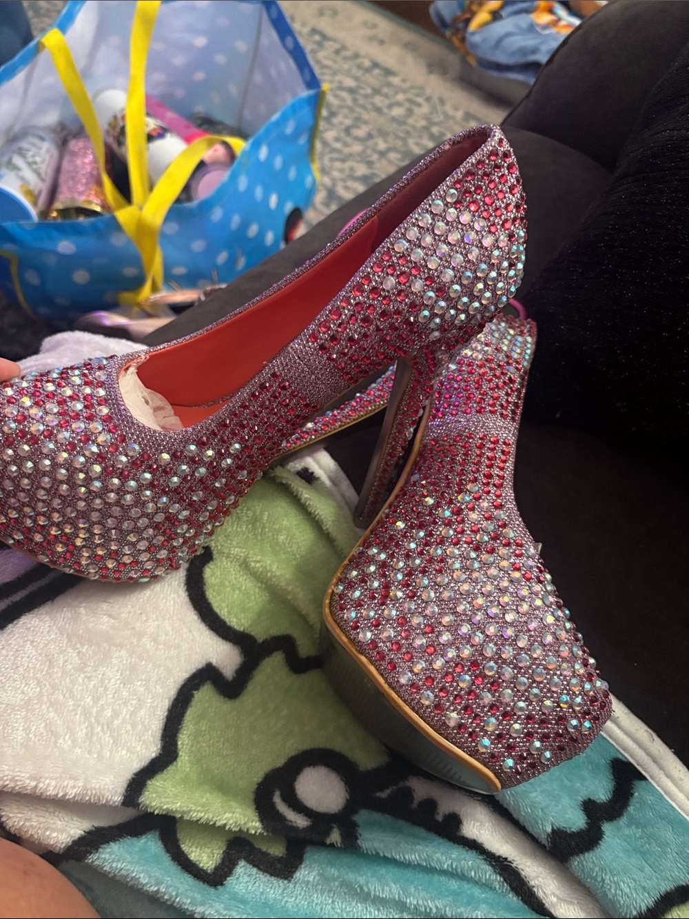 Women's Embellished Pink Crystal High Heels